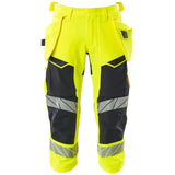 Mascot Accelerate Safe Warn-Dreiviertel-Hose – gelb/schwarzblau