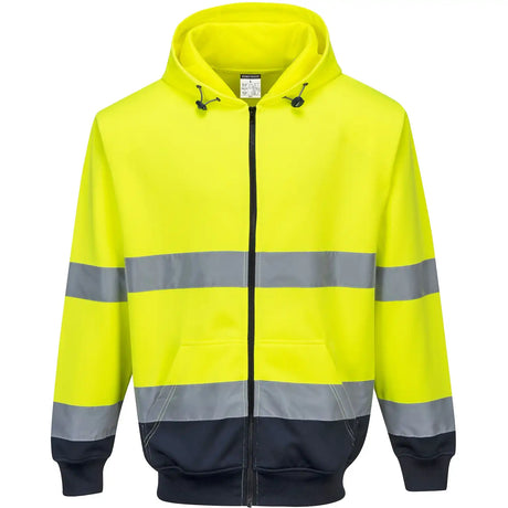 Portwest B317 Warnschutz Kapuzen-Sweatjacke – gelb/marine