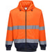 Portwest B317 Warnschutz Kapuzen-Sweatjacke – orange/marine