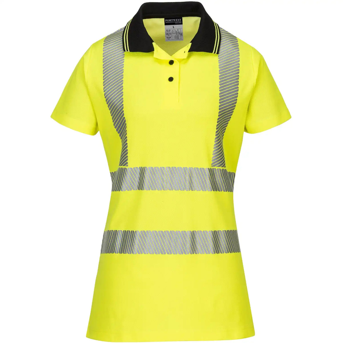 Portwest Damen LW72 Warnschutz Polo-Shirt – gelb/schwarz