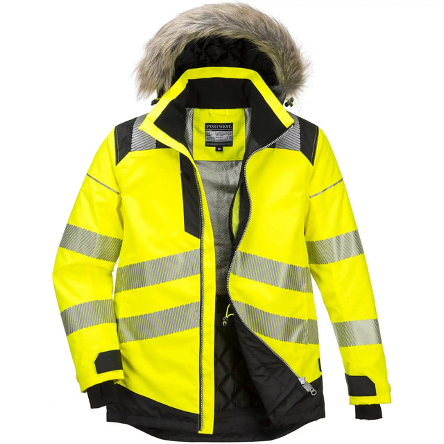 Portwest PW369 PW3 Warnschutz Winterparka – gelb/schwarz