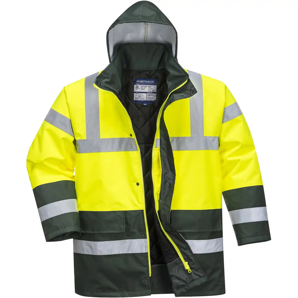 Portwest S466 Kontrast Warnschutz Winterjacke – gelb/grün