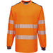 Portwest T185 PW3 Warnschutz Langarmshirt – orange/marine