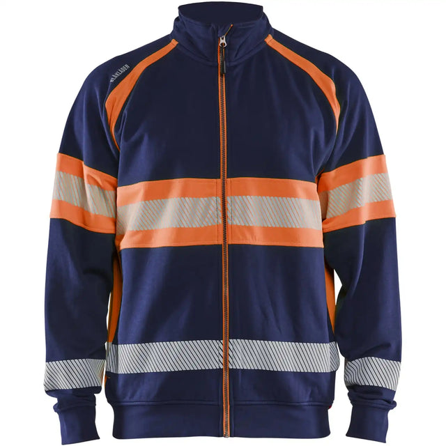 Blåkläder 3551 Warnschutz Sweatjacke Kl. 1 – marine/orange