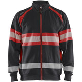 Blåkläder 3551 Warnschutz Sweatjacke Kl. 1 – schwarz/rot