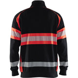 Blåkläder 3553 Warnschutz Zip-Sweatshirt Kl. 1 – schwarz/rot