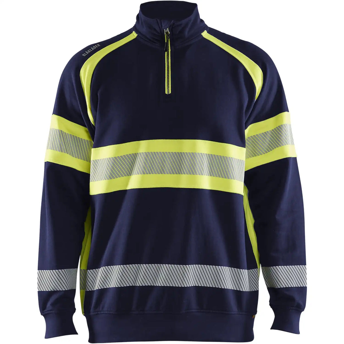 Blåkläder 3553 Warnschutz Zip-Sweatshirt Kl. 1 – marine/gelb