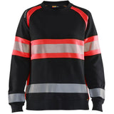 Blåkläder Damen 3409 Warnschutz Sweatshirt – schwarz/rot