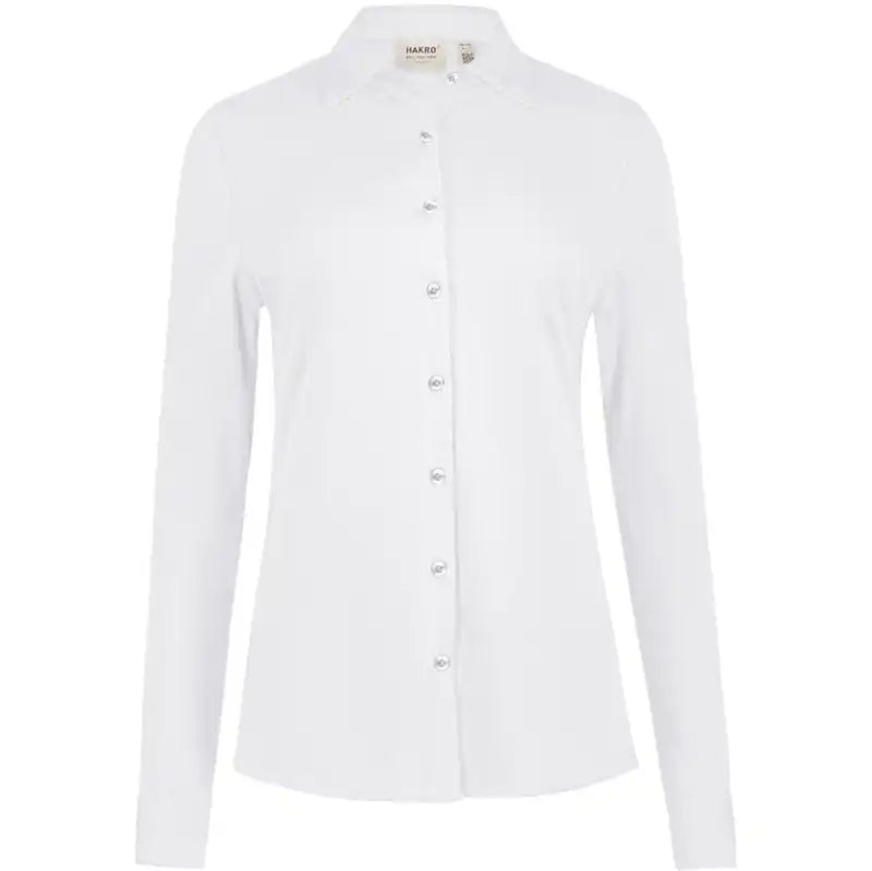 Hakro Cotton TEC 136 langarm Bluse – weiß