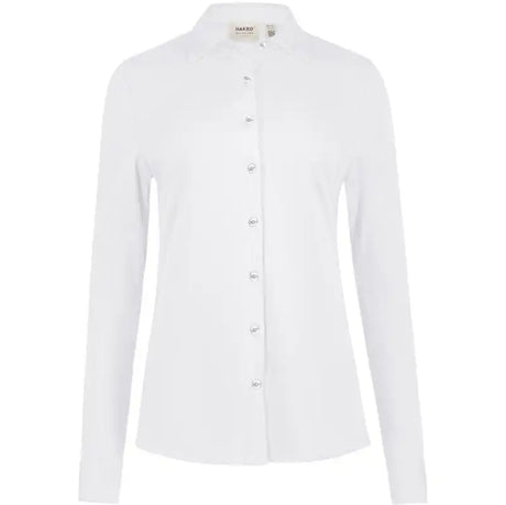 Hakro Cotton TEC 136 langarm Bluse – weiß