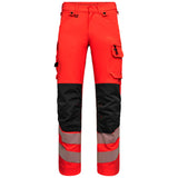 Engel 2345-124 Warnschutz Stretch Arbeitshose – rot/schwarz