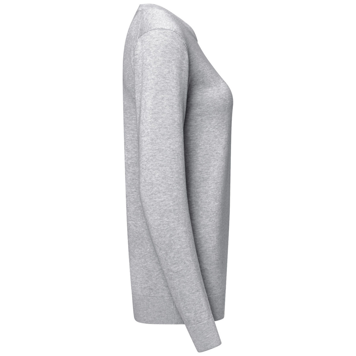 Hakro Damen 135 Pullover Premium-Baumwolle – grau-meliert