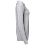 Hakro Damen 135 Pullover Premium-Baumwolle – grau-meliert