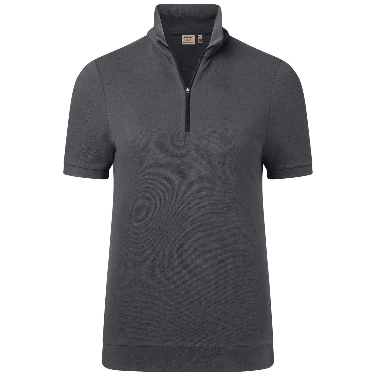 Hakro Damen 334 Zip-Shirt Mikralinar ECO – karbongrau