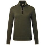 Hakro Damen 335 Langarm-Zip-Shirt Mikralinar – olive