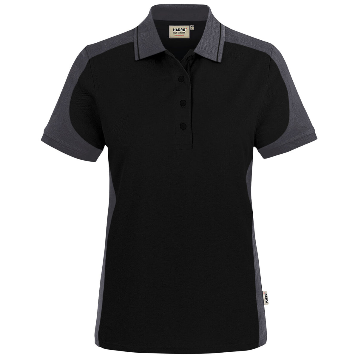 Hakro Damen 339 Contrast Poloshirt Mikralinar – schwarz