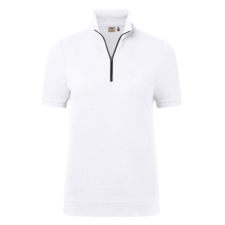 Hakro Damen 334 Zip-Shirt Mikralinar ECO – weiß