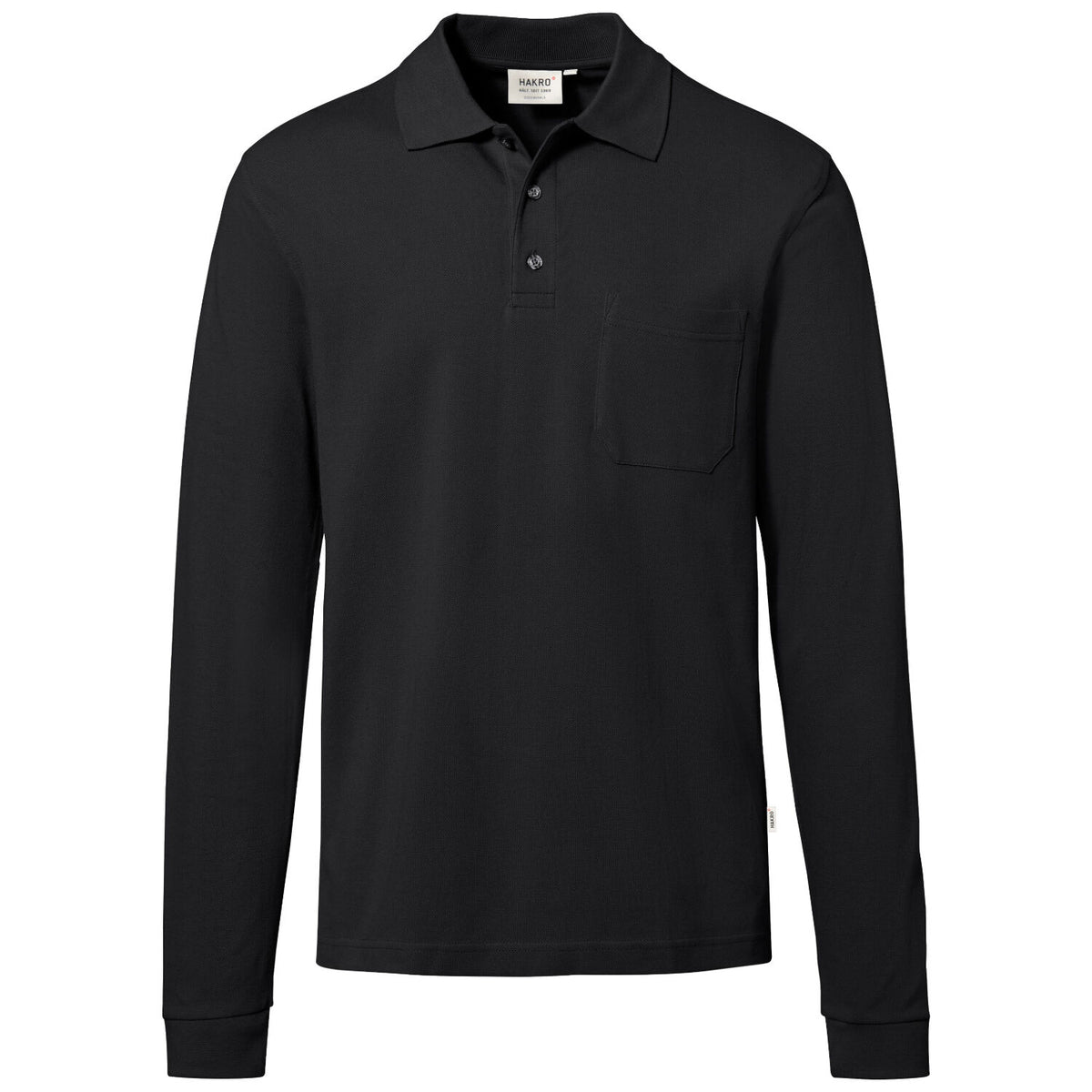 Hakro 817 Langarm Poloshirt Mikralinar ECO – schwarz
