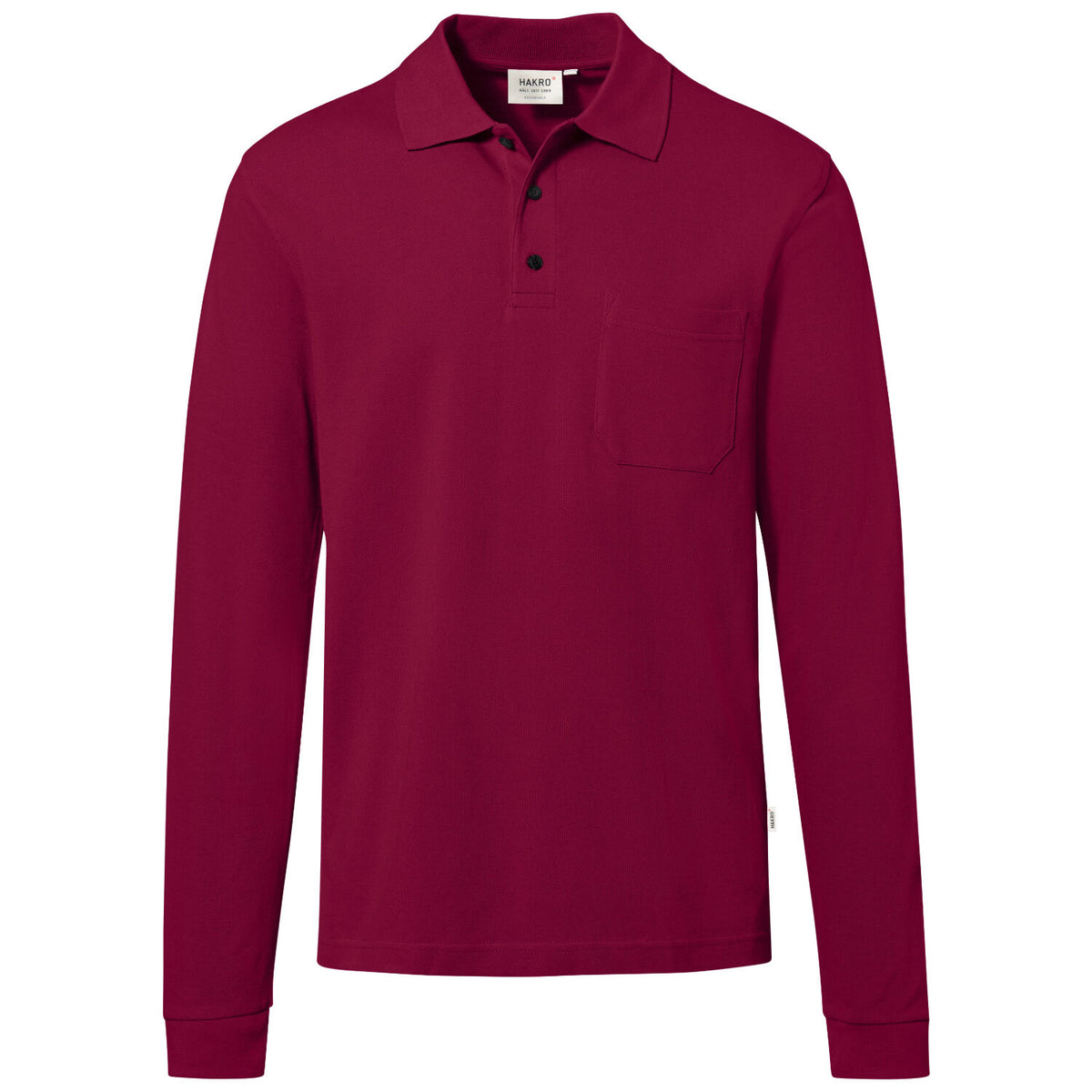 Hakro 817 Langarm Poloshirt Mikralinar ECO – weinrot