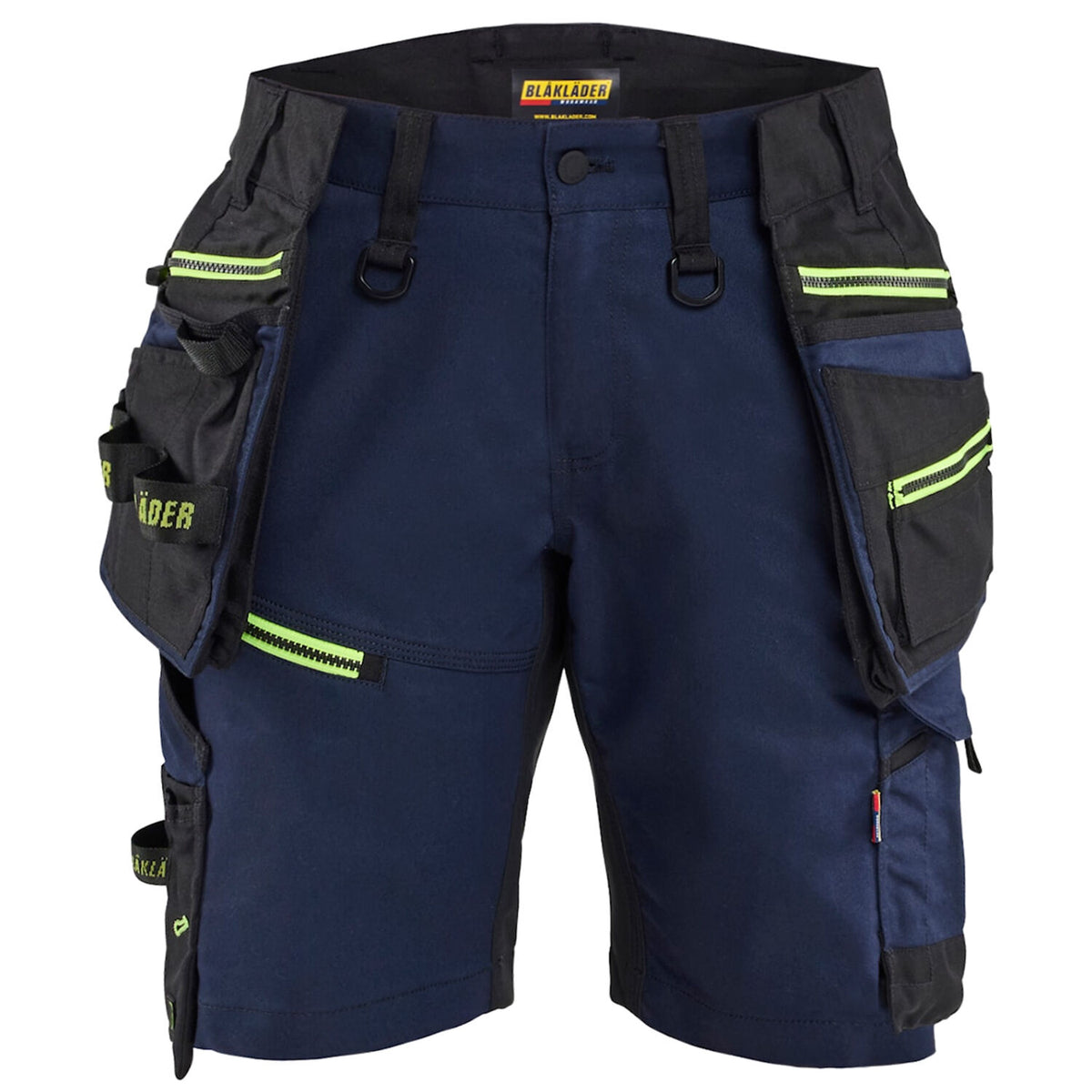 Blåkläder Damen 7175 Arbeitsshorts Striker – dunkelmarine/gelb