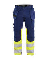 Blåkläder 1558 Warnschutz Stretch Handwerkerhose – marine/gelb