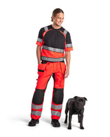 Blåkläder 3421 Warnschutz T-Shirt – schwarz/rot