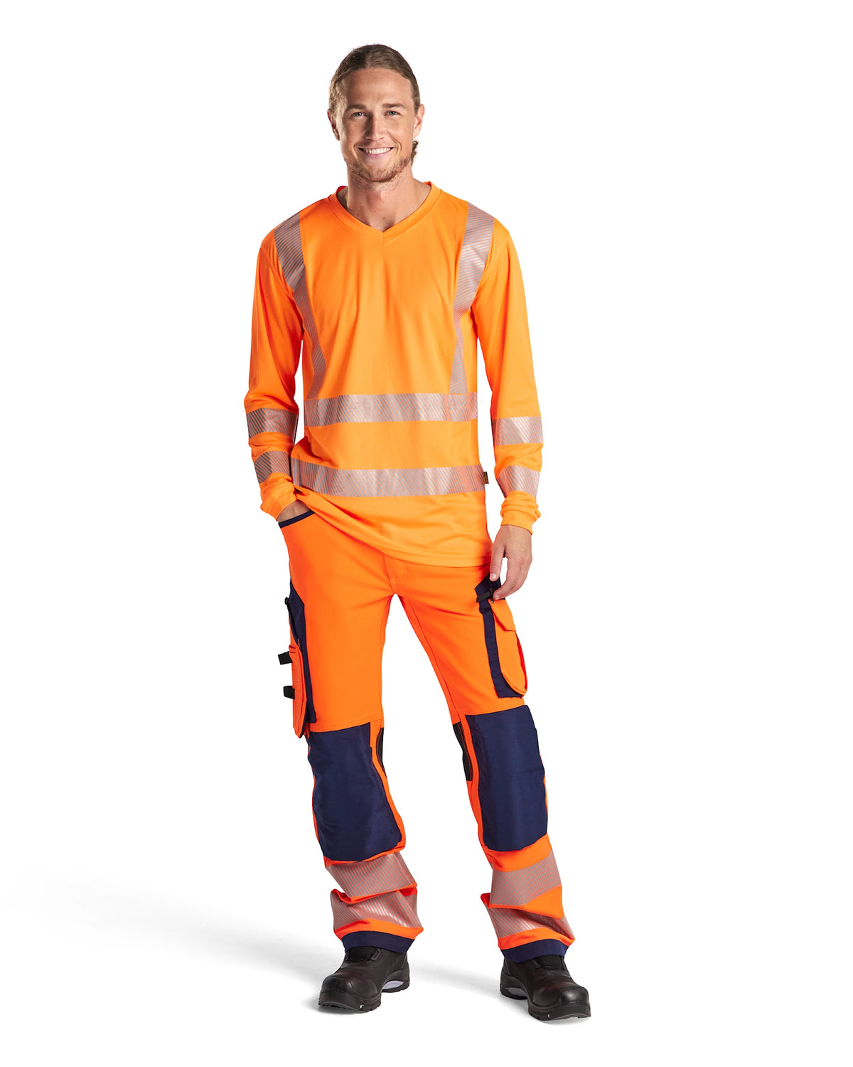 Blåkläder 1197 Warnschutz Stretch-Bundhose Kl. 2 – orange/marine