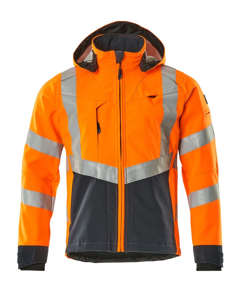 Mascot Blackpool zweifarbig WarnSoftshelljacke – orange/schwarzblau