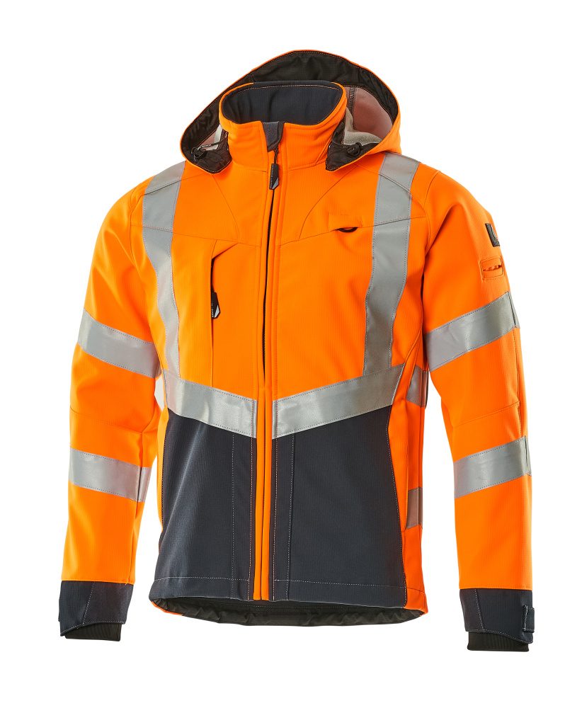 Mascot Blackpool zweifarbig WarnSoftshelljacke – orange/schwarzblau