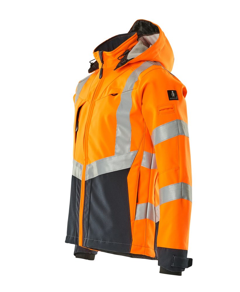 Mascot Blackpool zweifarbig WarnSoftshelljacke – orange/schwarzblau