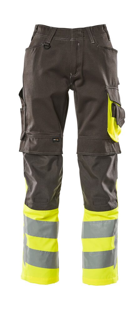 Mascot Leeds Safe Supreme Warnschutzhose – dunkelanthrazit/gelb