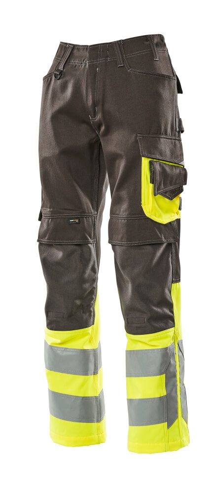 Mascot Leeds Safe Supreme Warnschutzhose – dunkelanthrazit/gelb