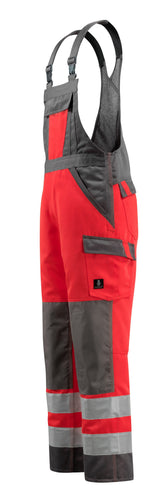 Mascot Gosford Safe Light Warnschutz Latzhose – rot/dunkelanthrazit