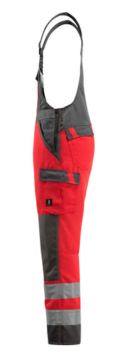 Mascot Gosford Safe Light Warnschutz Latzhose – rot/dunkelanthrazit