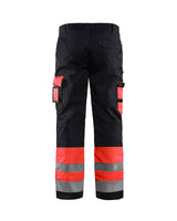 Blåkläder 1584 Warnschutz Bundhose HIGH-VIS – rot/schwarz
