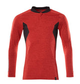 Mascot Coolmax Pro Accelerate Langarm-Poloshirt – verkehrsrot/schwarz