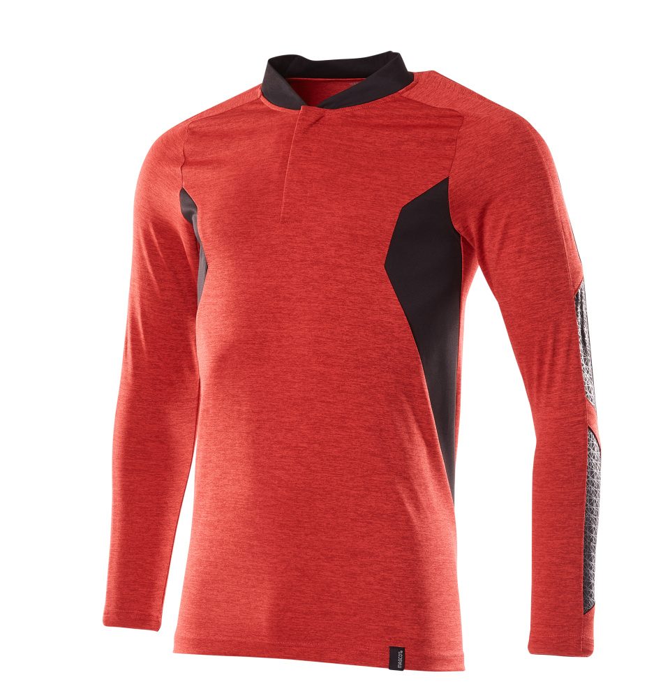 Mascot Coolmax Pro Accelerate Langarm-Poloshirt – verkehrsrot/schwarz