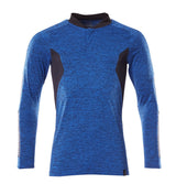Mascot Coolmax Pro Accelerate Langarm-Poloshirt – azurblau/schwarzblau