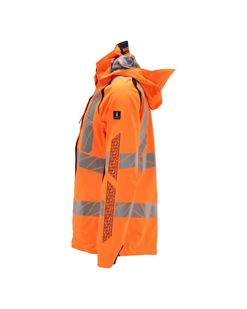 Mascot Damen Accelerate Safe Warnschutz Regenjacke – orange/schwarzblau
