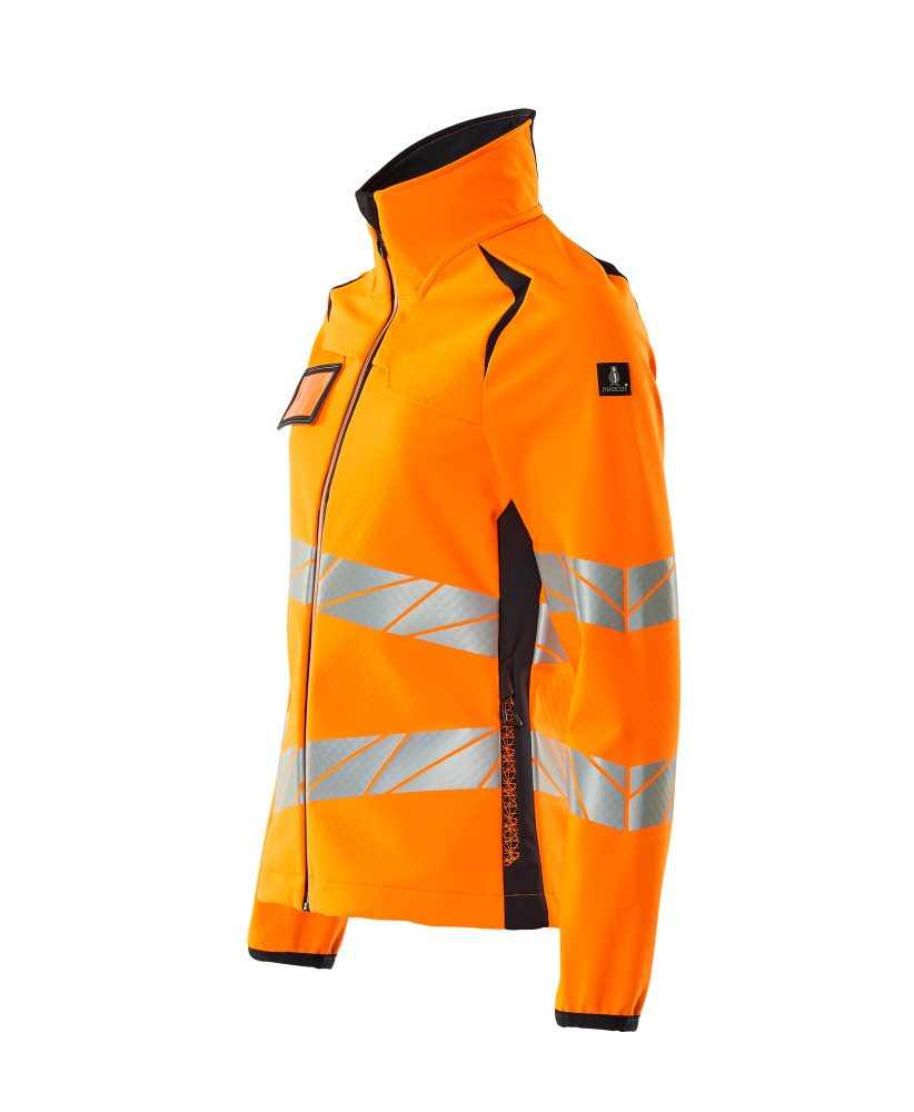 Mascot Damen Accelerate Safe Warn-Softhelljacke – orange/schwarzblau