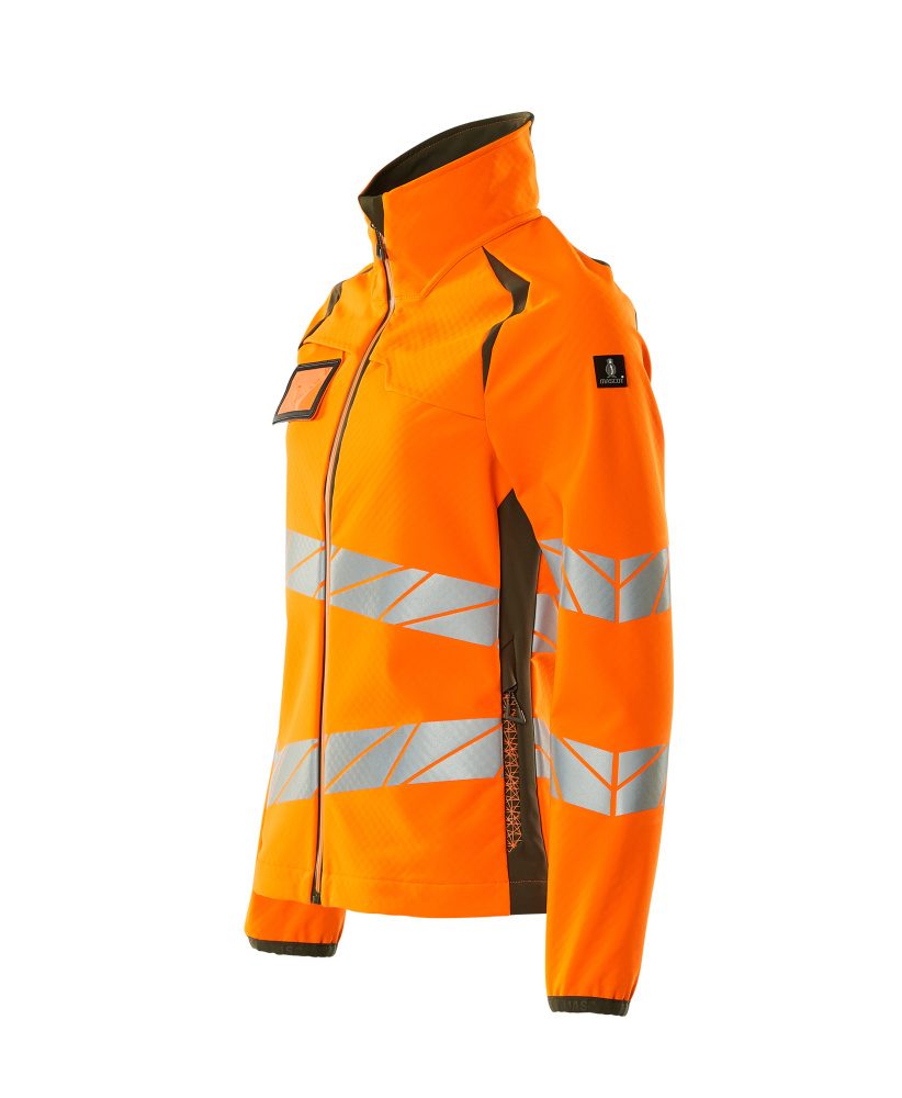 Mascot Damen Accelerate Safe Warn-Softhelljacke – orange/moosgrün