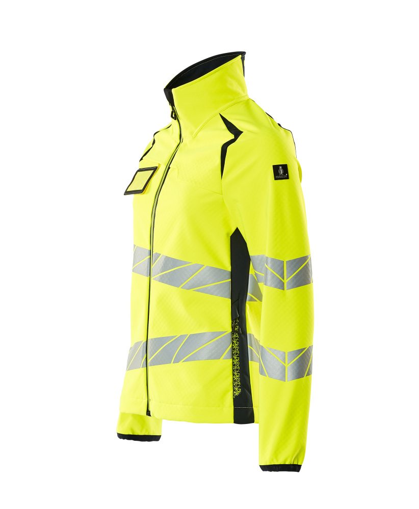 Mascot Damen Accelerate Safe Warn-Softhelljacke – gelb/schwarzblau