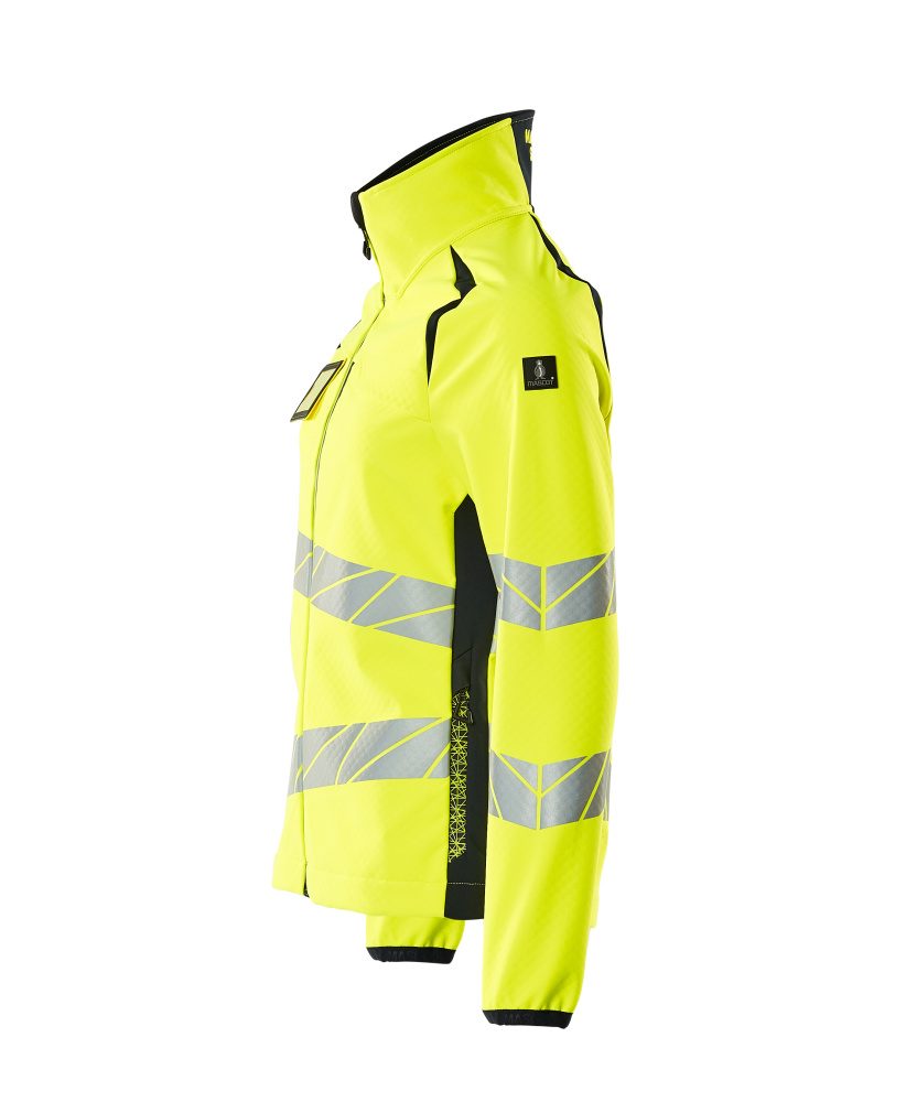 Mascot Damen Accelerate Safe Warn-Softhelljacke – gelb/schwarzblau