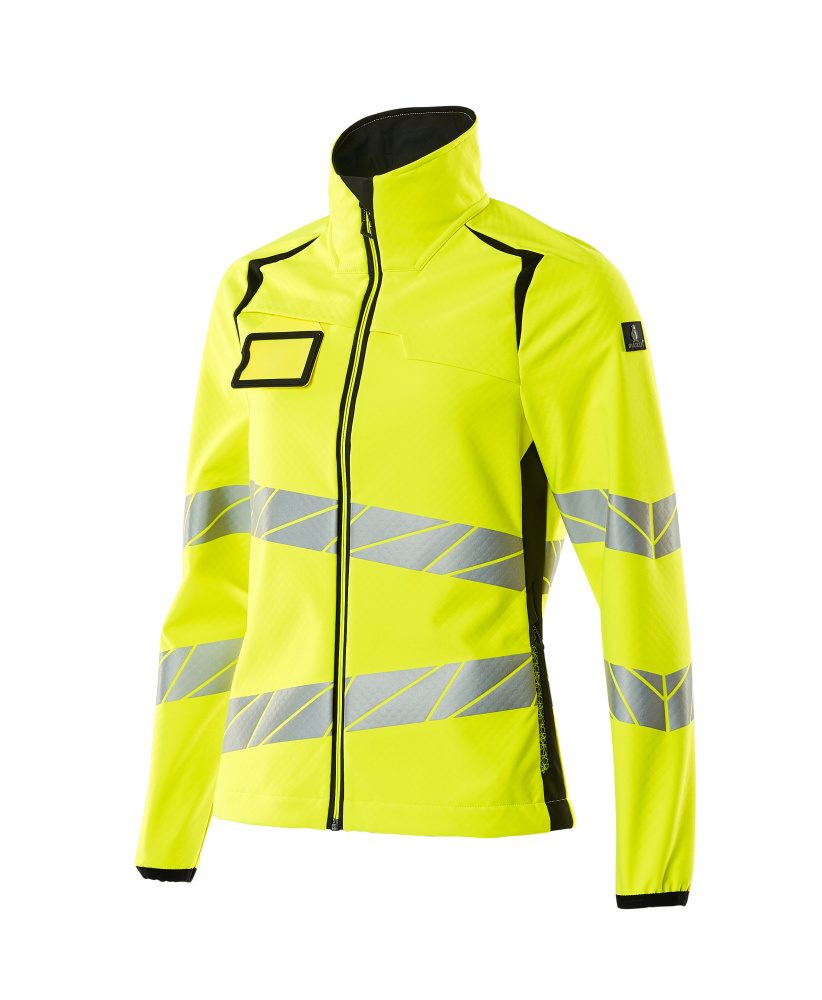 Mascot Damen Accelerate Safe Warn-Softhelljacke – gelb/schwarz
