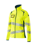 Mascot Damen Accelerate Safe Warn-Softhelljacke – gelb/dunkelpetroleum