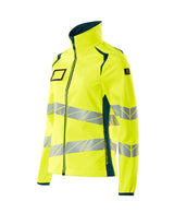 Mascot Damen Accelerate Safe Warn-Softhelljacke – gelb/dunkelpetroleum