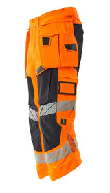 Mascot Accelerate Safe Warn-Dreiviertel-Hose – orange/schwarzblau