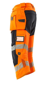 Mascot Accelerate Safe Warn-Dreiviertel-Hose – orange/schwarzblau