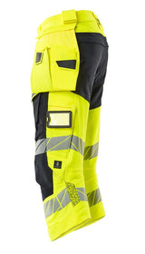 Mascot Accelerate Safe Warn-Dreiviertel-Hose – gelb/schwarzblau