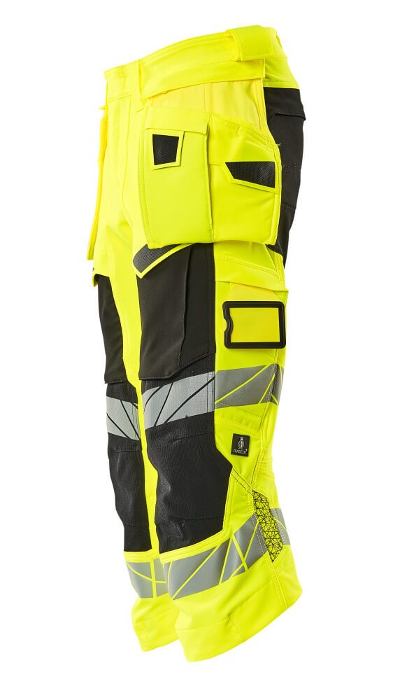 Mascot Accelerate Safe Warn-Dreiviertel-Hose – gelb/schwarz